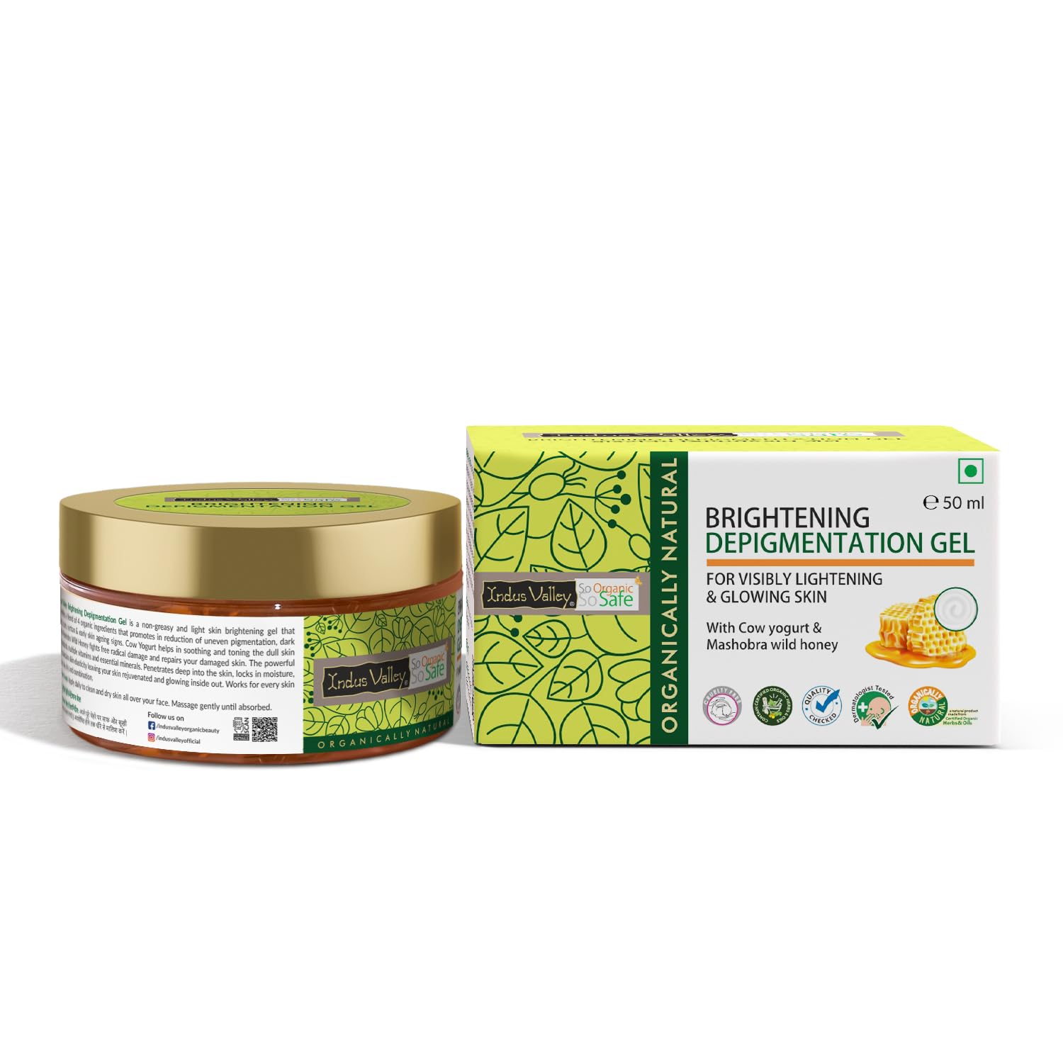 Picture of Indus Valley Organic And Natural Cow's Milk Yogurt & Honey Depigmentation Gel | All skin type - 50 ML