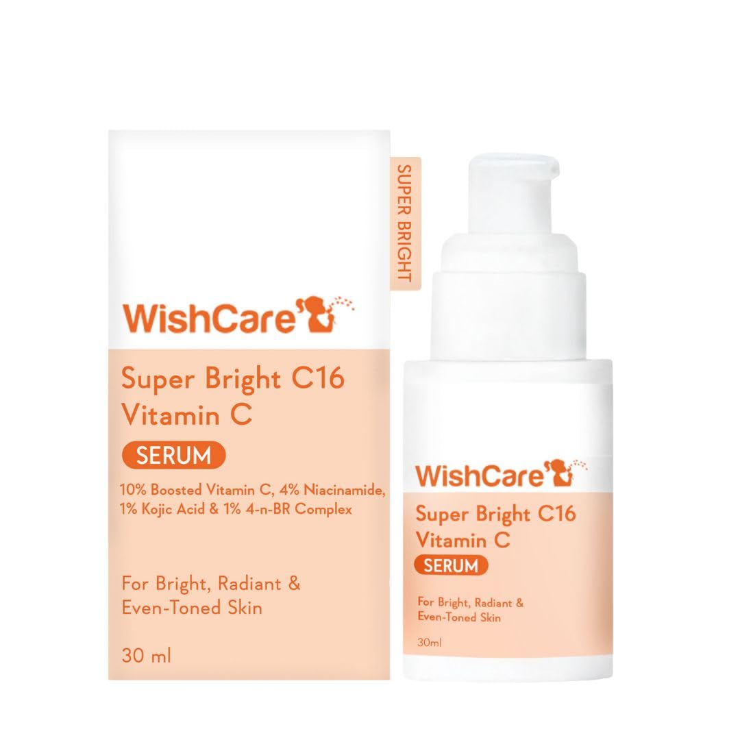 Picture of WishCare Super Bright C16 Vitamin C Face Serum - 10% Vitamin C, 4% Niacinamide, 1% Kojic Acid, 0.5% Ferulic Acid, Licorice & 4-n-BR - For Pigmentation & Dark spots 30ml