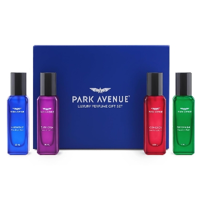 Picture of Park Avenue Luxury Perfume Gift Set for Men, 4x20 ml | Euphoria, Conquer, Harmony & Discoverer Perfume | Eau De Parfum | Premium Luxury Perfume for Corporate Man | Long lasting Fragrance | Gift for Men | Diwali Gift Hampers | Ideal Birthday, Anniversary G