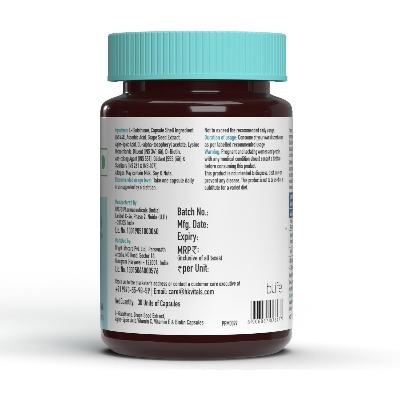 Picture of HealthKart HK Vitals Glutathione with Vitamin C & E, Biotin, Grape Seed Extract & Alpha Lipoic Acid, Antioxidant Support, for Skin Glow and Hydration, 30 Veg Capsules