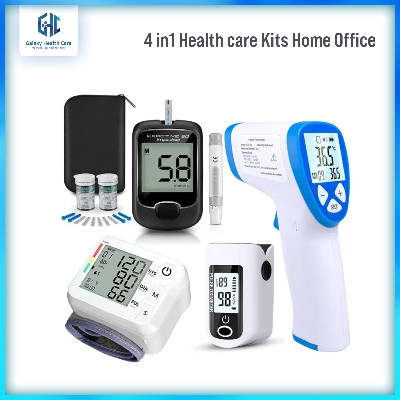 Picture of Oximetar and Thermometer and Blood Glucose Meters and Blood Pressure Monitor 4 in1 Health care Kits Home Office