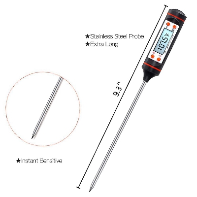 Picture of Electronic Digital BBQ Thermometer -50 To 300'C Instant Read Oven Thermometer Tools Probe Household Thermometer with Long Probe