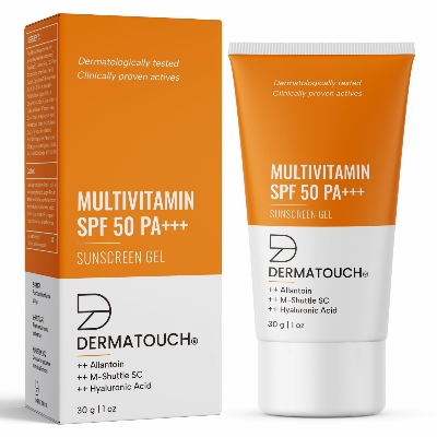 Picture of DERMATOUCH Multivitamin Spf 50 Pa+++ Sunscreen Gel For All Skin Types | Uva-Uvb Protection |Zero White Cast | Unisex | 30G