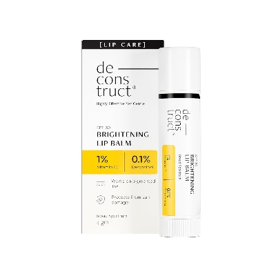 Picture of Deconstruct Brightening Lip Balm with SPF 30 | For Dark, Pigmented, Dry, Flaky Lips | Brightens Pigmented Lips | Vitamin C for Dark Lips | SPF 30 for Sun Damage and Discoloration | Lip Balm for Glossy Buttery Soft Pink Lips | For Women & Men - (4 gm)