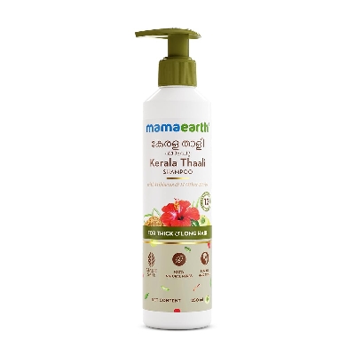 Picture of Mamaearth Kerala Thaali Shampoo with Hibiscus, Shikakai, Amla, Flax Seeds for Thick & Long Hair - 250 ml| Ready To Use Thali | Gently Cleanses | Adds Shine | 12 Potent Herbs | 100% Natural Herbs
