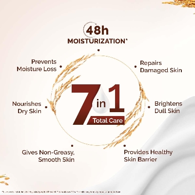 Picture of Mamaearth Rice Water Hydrating Body Lotion with Rice Water & Niacinamide for Dewy Glass Skin 400ml | 48H Moisturization | Nourishes Skin | 7in1 Total Care | 100% Natural Butter | NonGreasy Smooth Skin