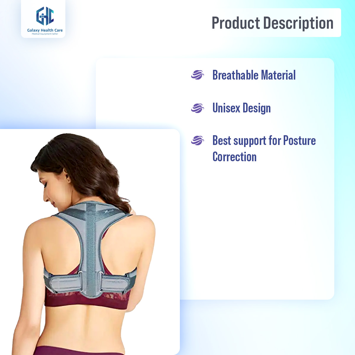 Picture of Posture Corrector For Men And Women - Adjustable Upper Back Brace For Clavicle To Support Neck, Back and Shoulder