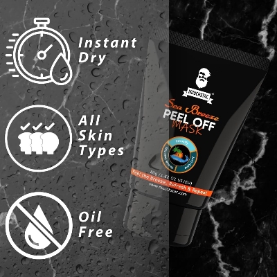 Picture of Muuchstac Sea Breeze Peel Off Mask For Men | Blackhead, Acne & Dead Skin Removal Face Pack (80 g)