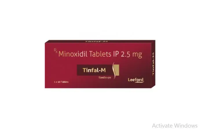 Picture of Tinfal-m minoxidil for hair growth treatment ip 2.5mg- 10 counts