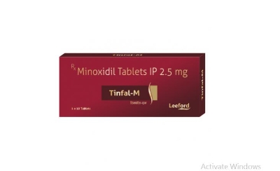 Picture of Tinfal-m minoxidil for hair growth treatment ip 2.5mg- 10 counts