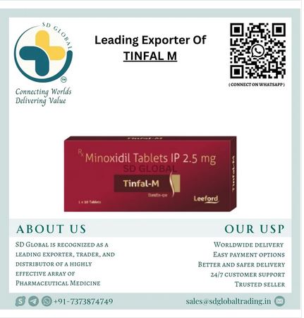 Picture of Tinfal-m minoxidil for hair growth treatment ip 2.5mg- 10 counts