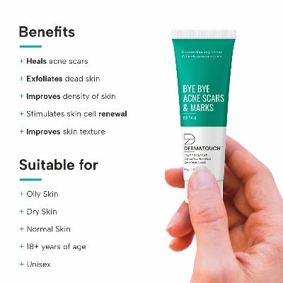 Picture of DERMATOUCH Bye Bye Acne Scars & Marks Cream || Acne Scars Corrector || Formulated Specially to Address Scars & Marks || Suitable For All Skin Types - 30G