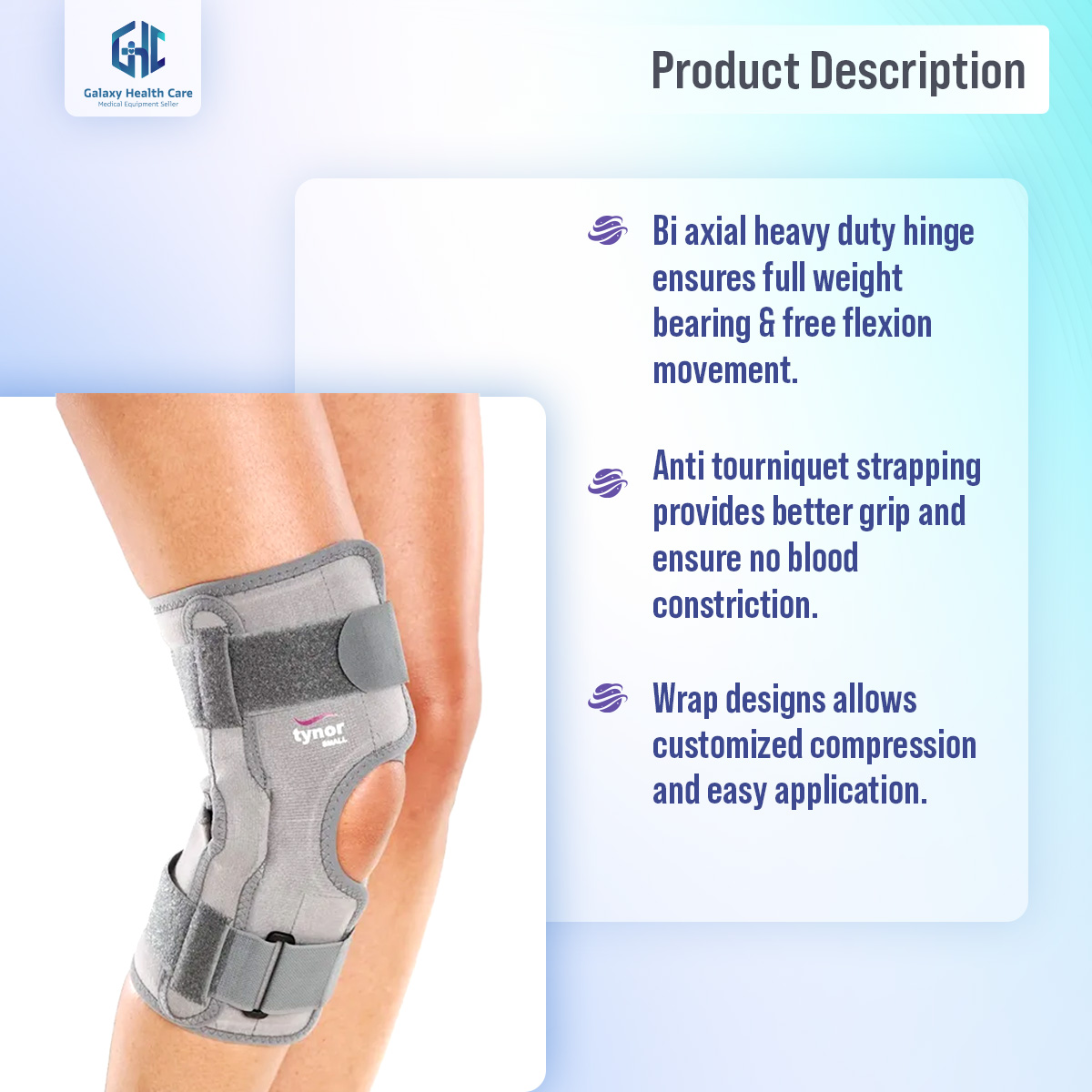 Picture of Tynor Functional Knee Support for Lateral Support and Immobilization