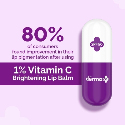 Picture of The Derma Co 1% Vitamin C Brightening Lip Balm with SPF 50 PA +++ I With Niacinamide & Hyaluronic Acid | Reduce Lip Pigmentation | Protects From Sun Damage | For Dark, Pigmented, Dry Lips | 4.5 g