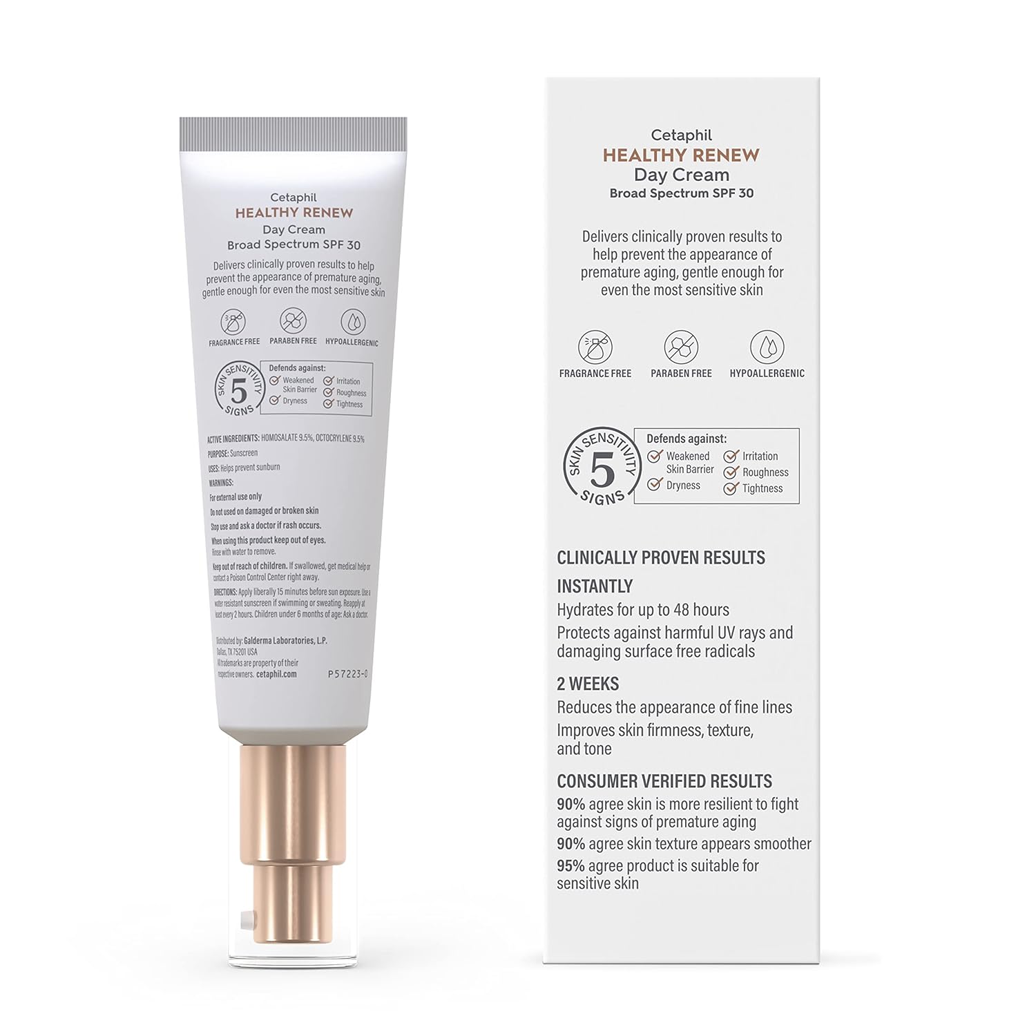 Picture of Cetaphil Healthy Renew Moisturizing Day Cream with SPF 30, 1.7 Oz | Daily Moisturizer, Skin Tightening Anti Wrinkle Cream for Face, with Peptides, Fragrance Free