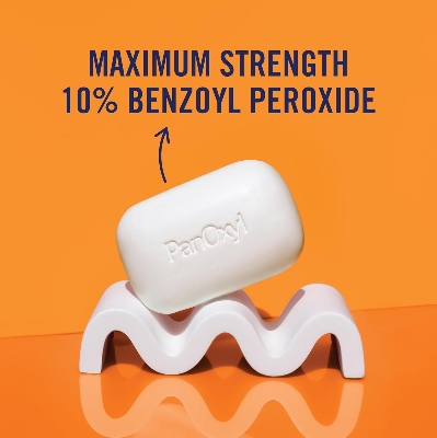 Picture of PanOxyl Acne Treatment Bar with 10% Benzoyl Peroxide, Maximum Strength Acne Bar Soap for Face, Chest and Back, Benzoyl Peroxide Bar Soap Body Wash, Vegan, For Acne Prone Skin, 4 oz