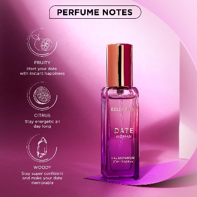 Picture of Bella Vita Luxury Date Woman Eau De Parfum Perfume with Pink Pepper, Jasmine & Vanilla|Premium, Long Lasting Floral & Fruity Fragrance for Women, 20ML