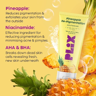 Picture of PLIX - THE PLANT FIX 5% Pineapple Foaming Facewash For Depigmentation,100ml | Cleanser For Skin Brightening & Even Toned Complexion | Free Of Sulphates, Paraben & Silicones