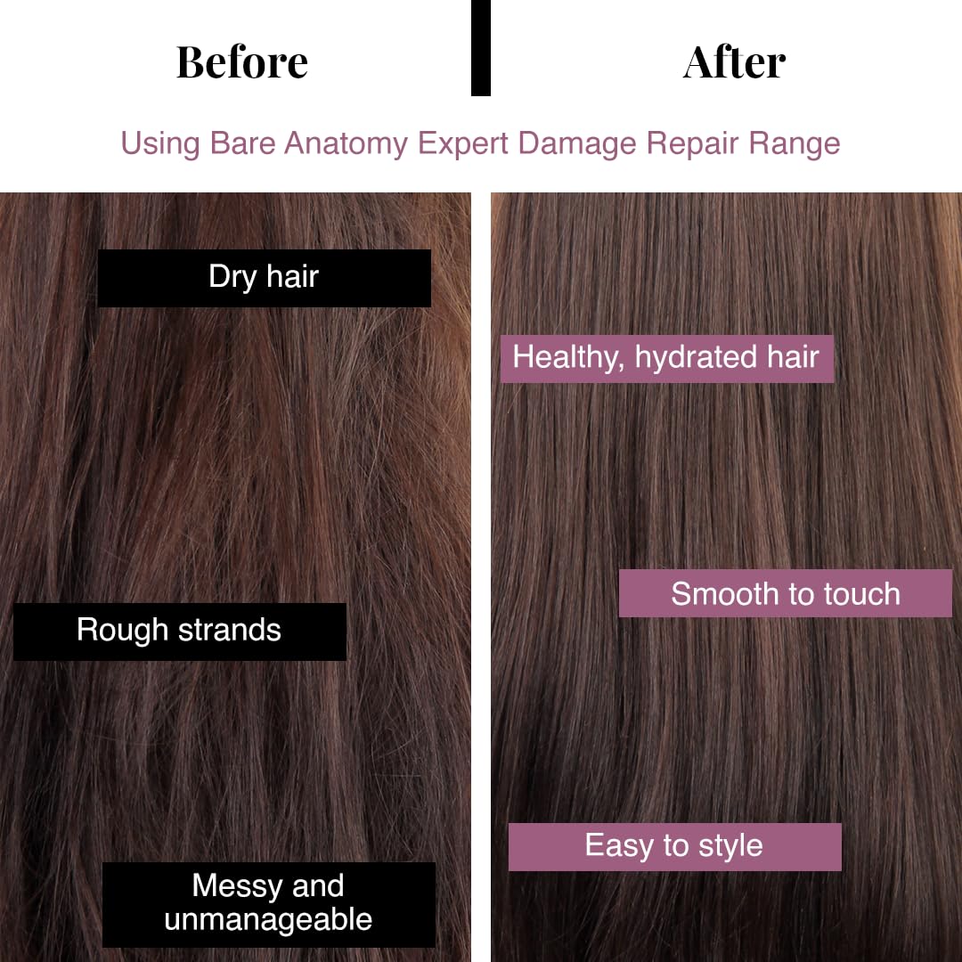 Picture of Bare Anatomy Ultra Smoothing Shampoo for Dry and Frizzy Hair | Restores Smoothing & Texture by 37% | Powered By Carbohydrate Complex & Niacinamide | SLS & Paraben Free | Vegan | For Men & Women -250ml