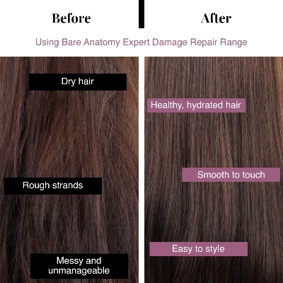 Picture of Bare Anatomy Ultra Smoothing Shampoo for Dry and Frizzy Hair | Restores Smoothing & Texture by 37% | Powered By Carbohydrate Complex & Niacinamide | SLS & Paraben Free | Vegan | For Men & Women -250ml