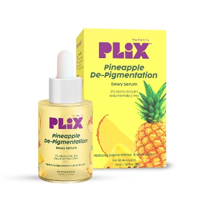 Picture of PLIX - THE PLANT FIX 2% Alpha Arbutin Pineapple De-Pigmentation Dewy Face Serum for Pigmentation & Dark Spots Removal for Unisex with 10% Niacinamide, 5% PHA for All Skin, 30ml