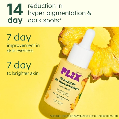 Picture of PLIX - THE PLANT FIX 2% Alpha Arbutin Pineapple De-Pigmentation Dewy Face Serum for Pigmentation & Dark Spots Removal for Unisex with 10% Niacinamide, 5% PHA for All Skin, 30ml