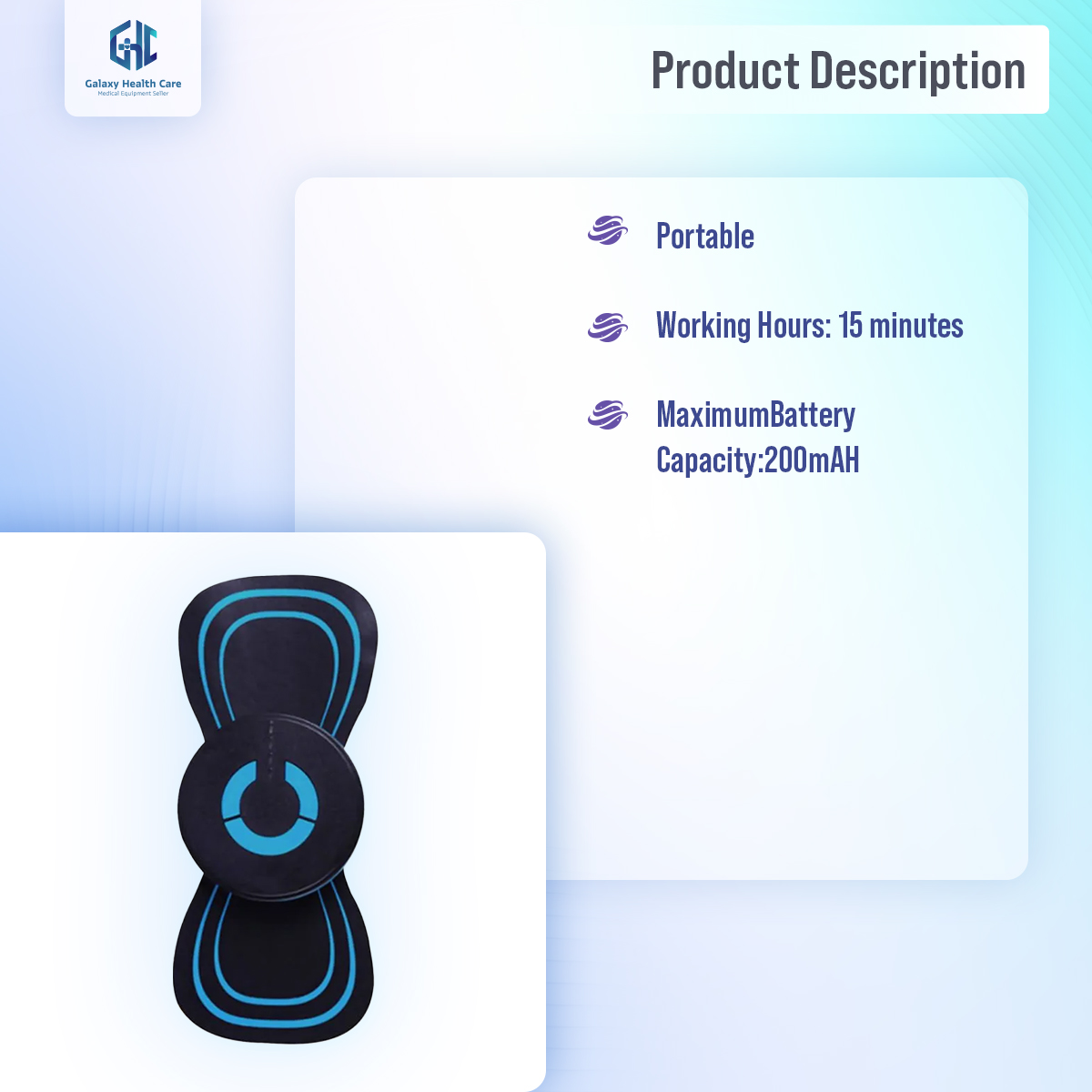 Picture of Neck Rechargeable Massager Electric Neck Massage EMS Cervical Vertebra Massage Patch for Muscle Pain Relief,Support