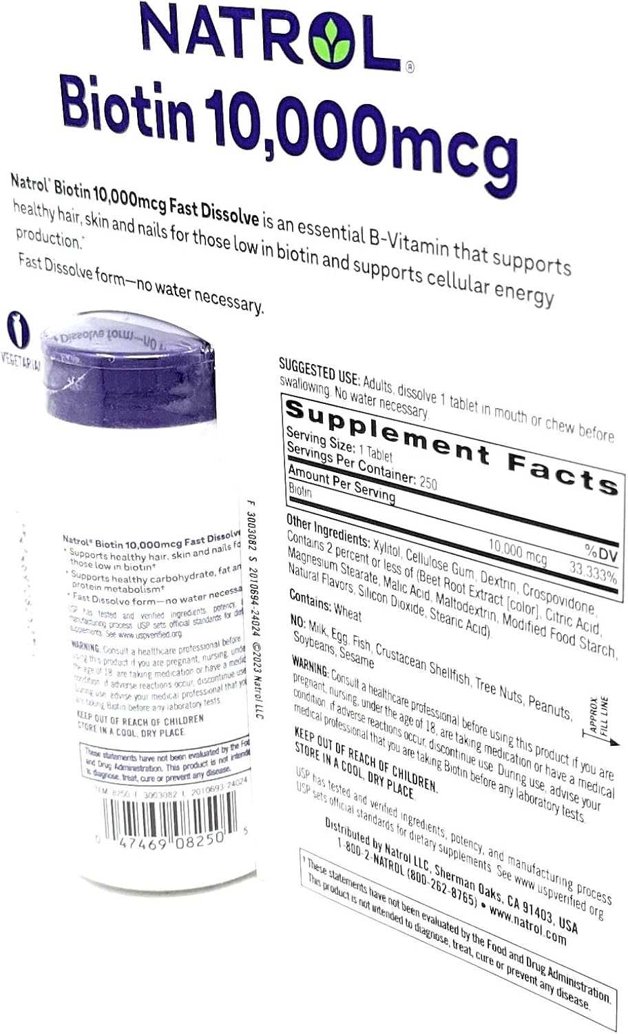 Picture of Natrol Biotin 10,000 mcg  Fast Dissolve Tablets-250 Counts