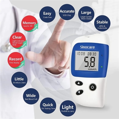 Picture of Sinocare Safe ACCU2 Blood Glucose Meter Blood Sugar Test Kit Diabetes Home Glucometer