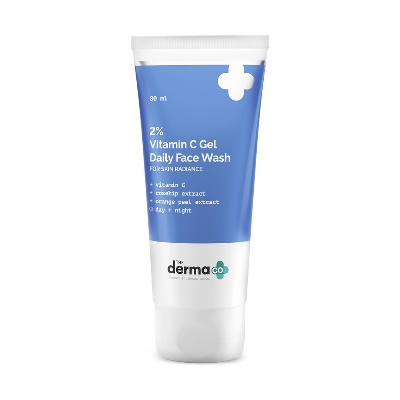 Picture of The Derma Co 2% Vitamin C Gel Daily Face Wash with Vitamin C, Rosehip & Orange Peel Extract for Glowing Skin I Brightens & Evens Skin Tone I Anti-Oxidant Rich Formula I For All Skin Type - 80ml