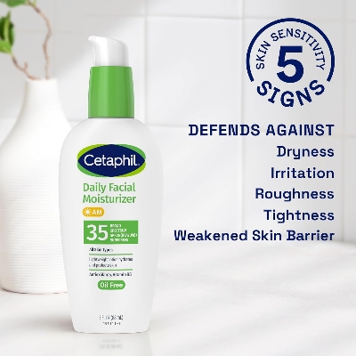 Picture of Cetaphil Face Moisturizer, Daily Oil Free Facial Moisturizer with SPF 35, For Dry or Oily Combination Sensitive Skin, Fragrance Free Face Lotion