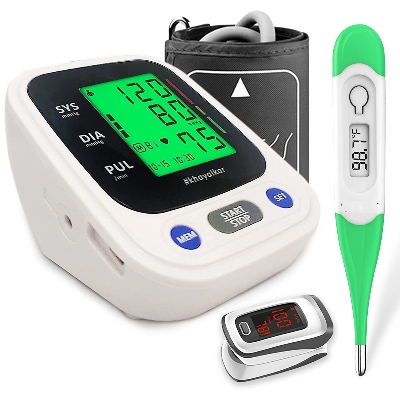 Picture of GALAXY Essential Health-check Kit | Digital BP Checking Machine, Digital Thermometer & Digital Pulse Oxmeter, Combo of 3