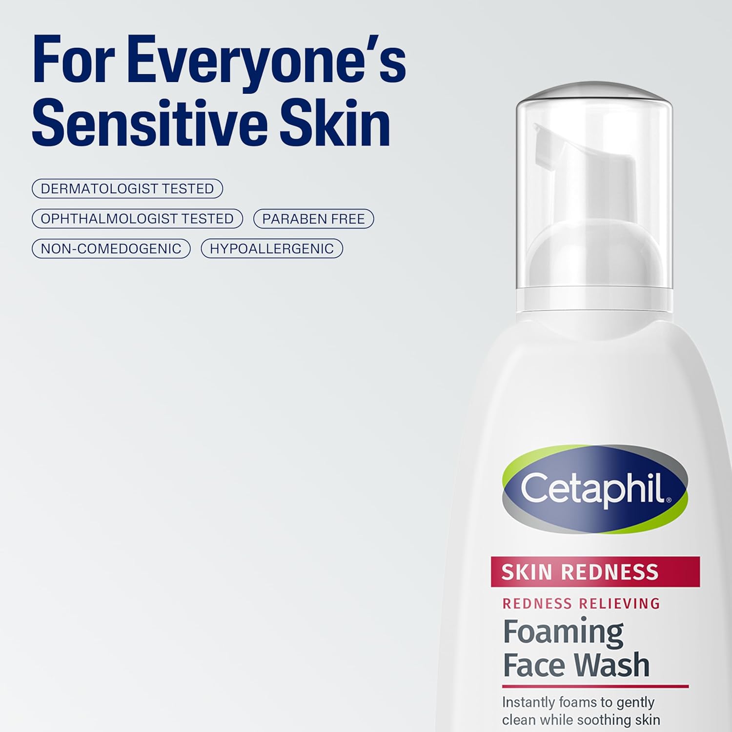 Picture of Cetaphil Redness Relieving Foaming Face Wash For Sensitive Skin, 8 Fl Oz, Gently Cleanses & Calms Sensitive Skin Without Over Drying, (Packaging May Vary)