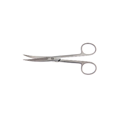 Picture of Surgical Instrument Blunt/Sharp Curved Stainless Steel Dressing Scissor (5 Inch)