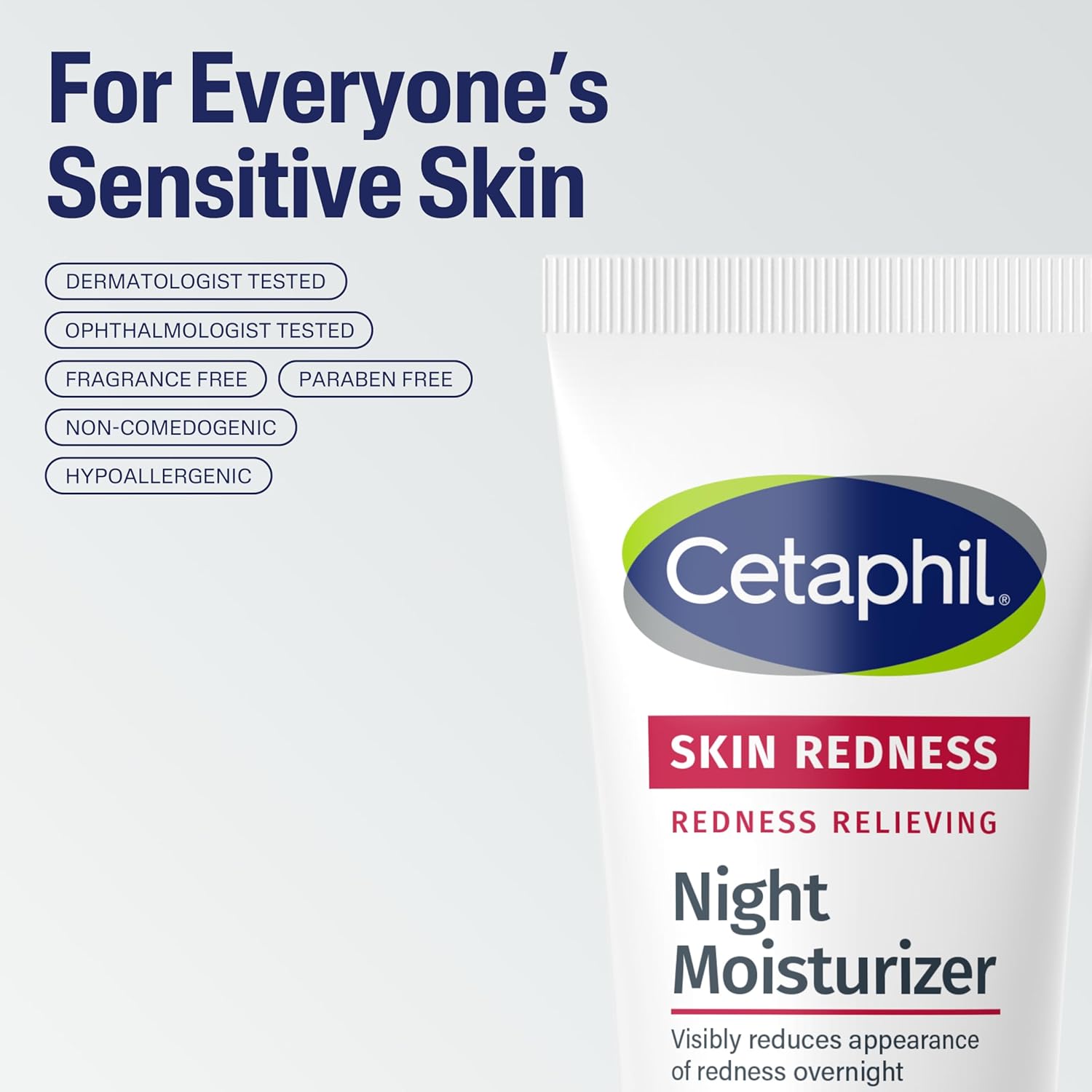 Picture of Cetaphil Night Cream, Redness Relieving Night Moisturizer for Face, 1.7 fl oz, For Dry, Redness-Prone Skin, Hypoallergenic, Fragrance Free