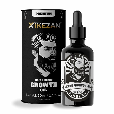 Picture of XIKEZAN Men's Beard oil for men & Hair Growth Oil - All Natural Formula for a Fuller | Healthier Beard and Hair - Softens, Strengthens | Promotes Growth-30 ml