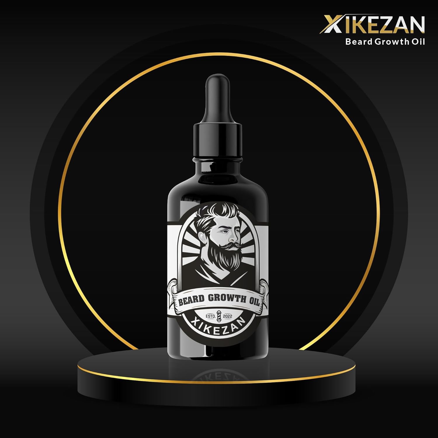 Picture of XIKEZAN Men's Beard oil for men & Hair Growth Oil - All Natural Formula for a Fuller | Healthier Beard and Hair - Softens, Strengthens | Promotes Growth-30 ml