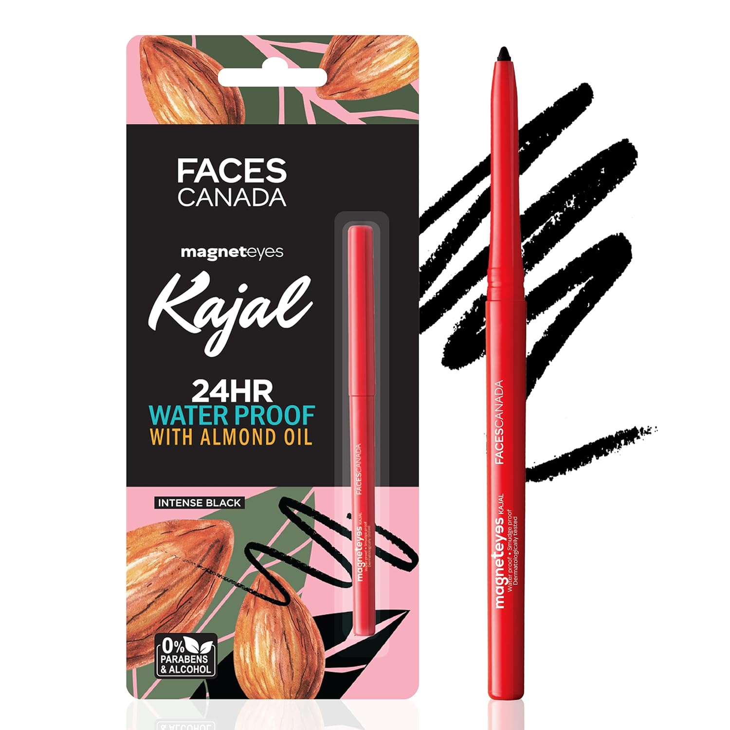 Picture of FACESCANADA Magneteyes Kajal Stick - Black, 0.35 Gm | 24 Hr Long Stay | One Stroke Smooth Glide | Waterproof, Smudgeproof & Fadeproof | Deep Matte Finish | Enriched With Almond Oil & Vitamin E