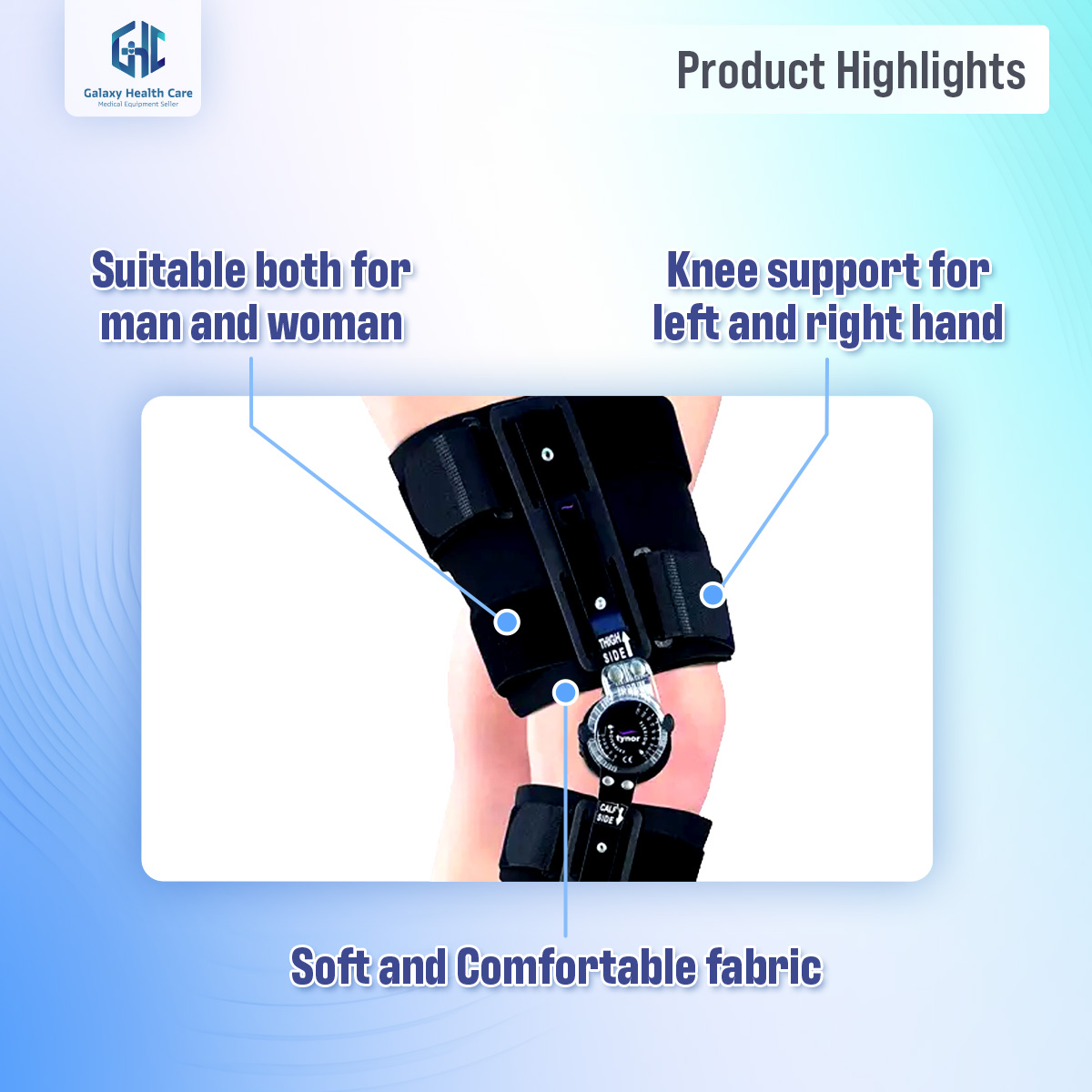 Picture of TYNOR ROM Knee Brace (Immobilization at any angle, comfortable)-Universal Size