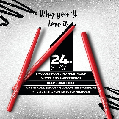 Picture of FACESCANADA Magneteyes Kajal Stick - Black, 0.35 Gm | 24 Hr Long Stay | One Stroke Smooth Glide | Waterproof, Smudgeproof & Fadeproof | Deep Matte Finish | Enriched With Almond Oil & Vitamin E