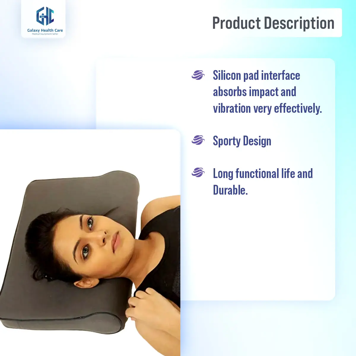 Picture of grey Cervical Pillow Spondylosis Neck & Back Pain Support