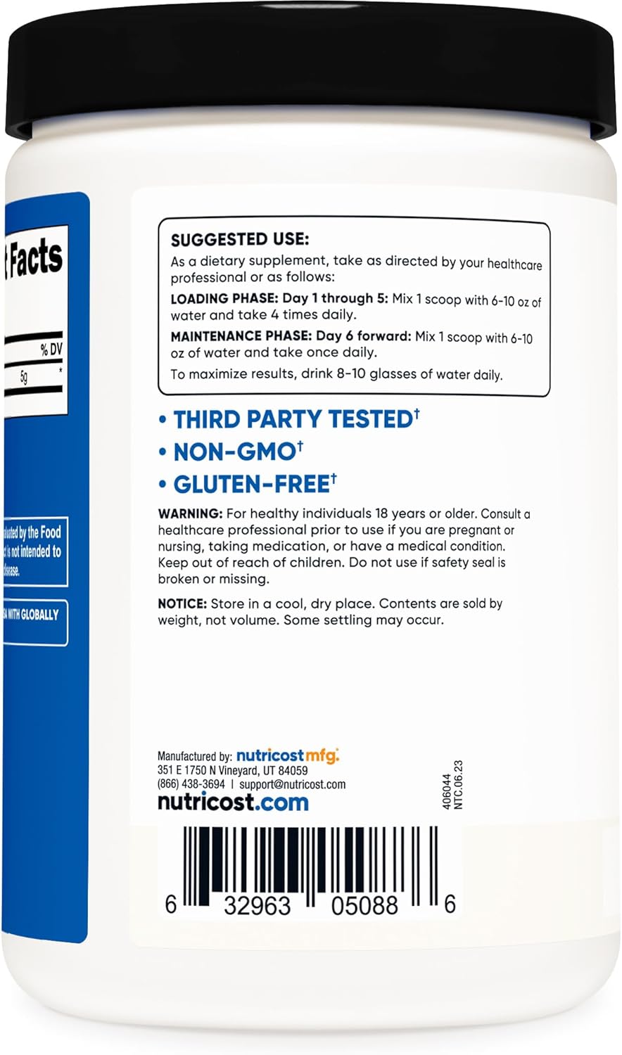 Picture of Nutricost Creatine Monohydrate Micronized Powder 500G, 5000mg Per Serv (5g) - 100 Servings, 17.9 Oz