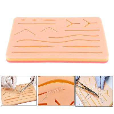 Picture of Reusable Surgical Medical Practice Traumatic Simulation Wounds Training Teaching Model Suture Kit Pad Silicone Fake Skin Suture