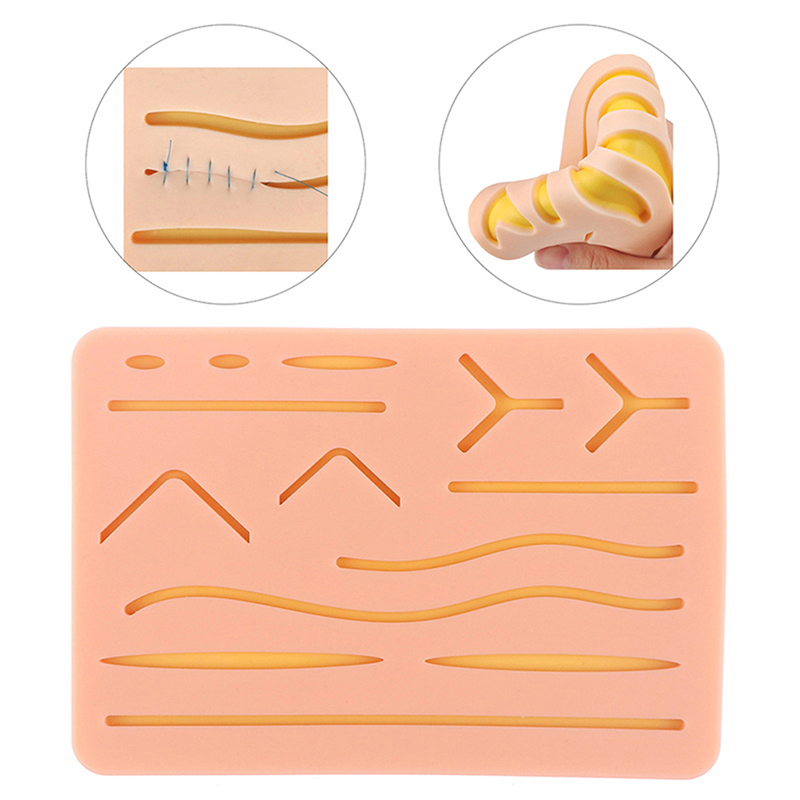 Picture of Reusable Surgical Medical Practice Traumatic Simulation Wounds Training Teaching Model Suture Kit Pad Silicone Fake Skin Suture