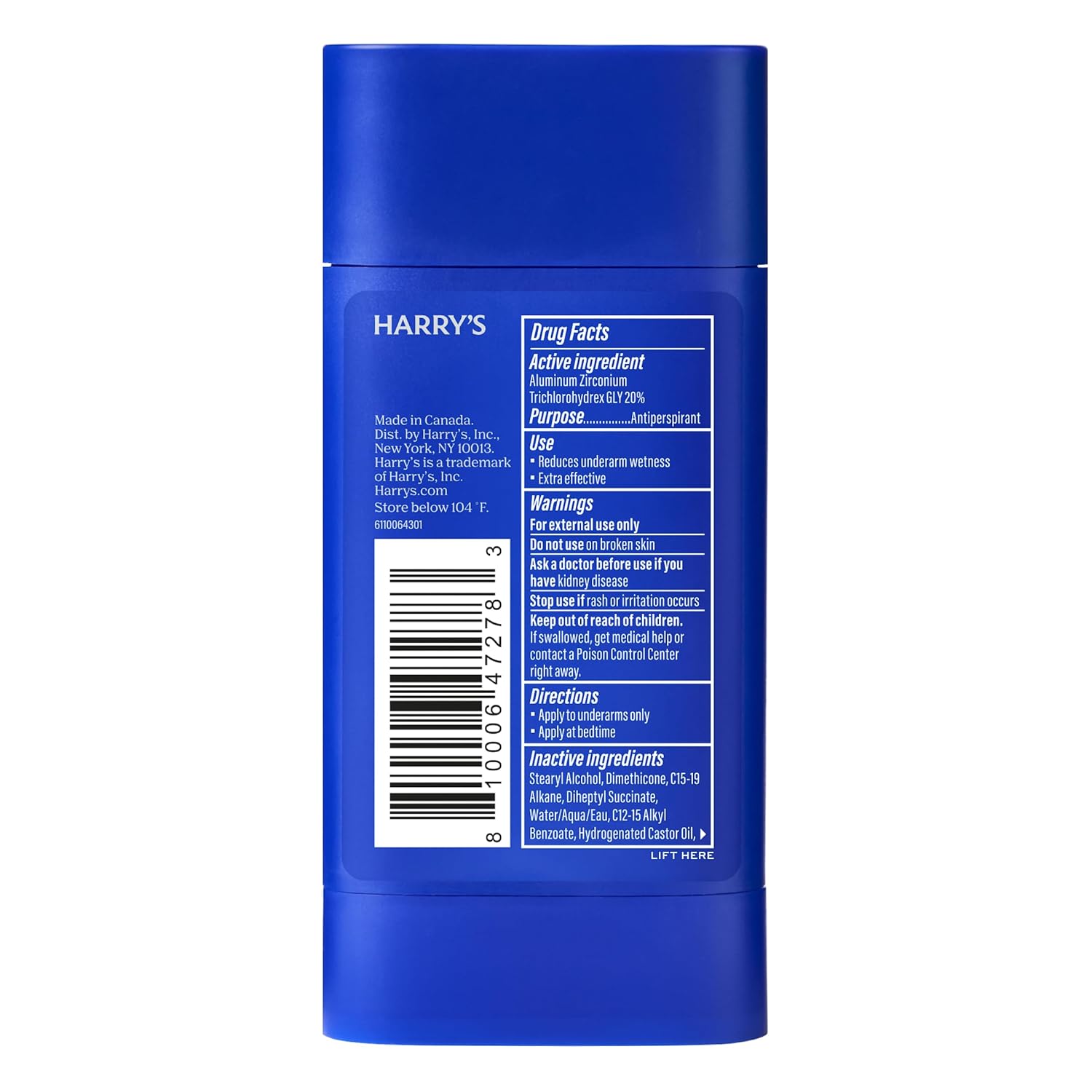 Picture of Harry's Extra-Strength Antiperspirant Deodorant, Sweat & Odor Control Antiperspirant for Men, Stone, 2.5 oz( made in canada)