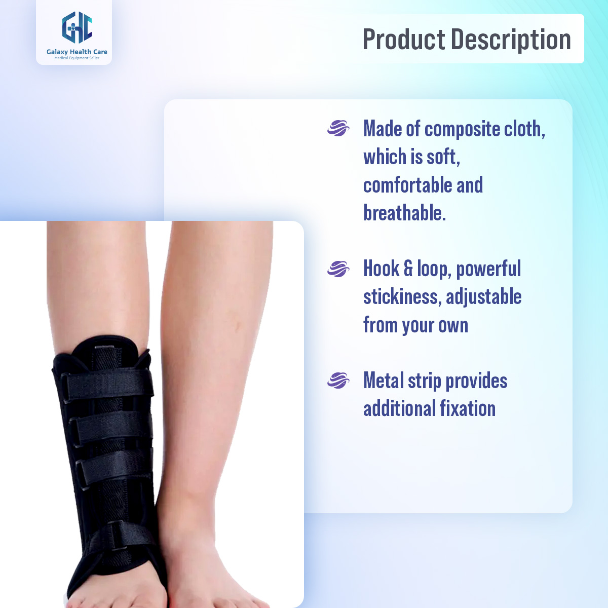 Picture of Foot Stabilizer Brace - Ankle Fixation Joint External Ankle Fracture Treatment Support