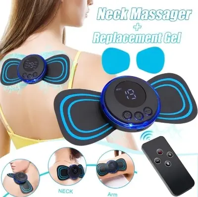 Picture of EMS Electric Pulse Neck Massager Cervical Massage Patch Back Sticker Muscle Stimulator Portable Relief Pain Relax Massager