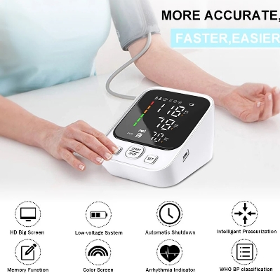Picture of LED Big Display Blood Pressure Monitor USB Portable Automatic Digital sphygmomanometer heart rate Monitoring BP Monitor