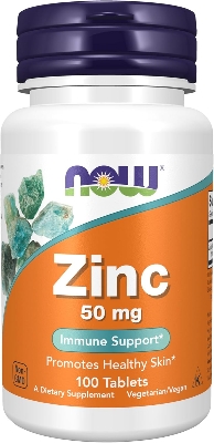 Picture of NOW Foods Supplements, Zinc (Zinc Gluconate) 50 mg, Supports Enzyme Functions*, Immune Support*, 100 Tablets