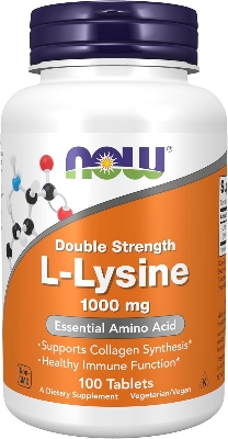 Picture of NOW Foods Supplements, (L-Lysine Hydrochloride) 1,000 mg, Double Strength, Amino Acid, 100 Tablets